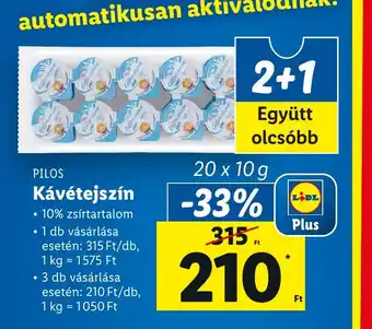 Lidl PILOS Kávétejszín 20x10g ajánlat