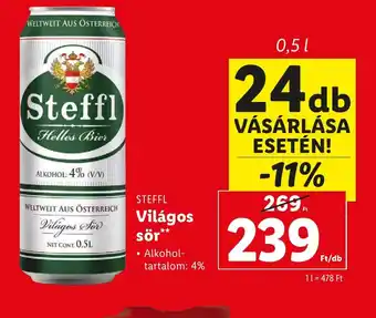 Lidl Steffl Világos sör ajánlat