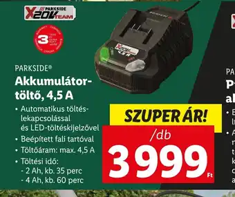 Lidl PARKSIDE® Akkumulátor- töltő, 4,5 A ajánlat