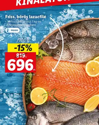 Lidl Friss, bőrös lazacfilé 100g ajánlat