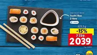 Lidl CHEF SELECT TO GO Sushi Box 2 323,5g före ajánlat