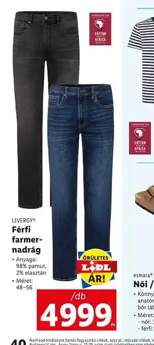 Lidl LIVERGYⓇ Férfi farmer- nadrág 1db ajánlat