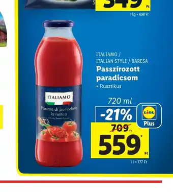 Lidl ITALIAMO ITALIAN STYLE / BARESA Passzírozott paradicsom 720ml ajánlat