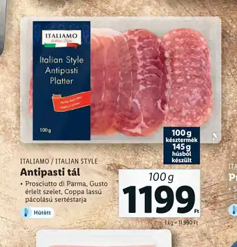 Lidl ITALIAMO ITALIAN STYLE Antipasti tál 100g ajánlat