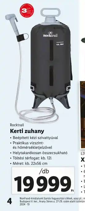 Lidl Rocktrail Kerti zuhany 1db ajánlat