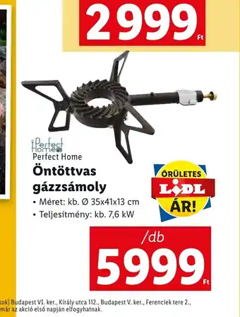 Lidl Perfect Home Öntöttvas gázzsámoly 1db ajánlat