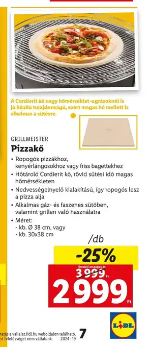 Lidl GRILLMEISTER Pizzakő 1db ajánlat