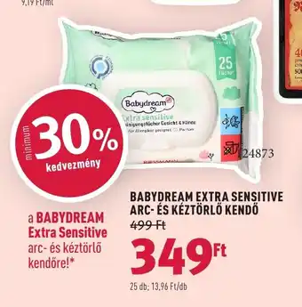 Rossmann BABYDREAM EXTRA SENSITIVE ARC- ÉS KÉZTÖRLŐKENDŐ 25db ajánlat