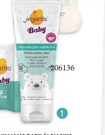 Rossmann JIMJAMS BABY HIPOALLERGÉN VÉDŐKRÉM PELENKAKIÜTÉS ELLEN VAGY FOLYÉKONY HINTŐPOR 100ml ajánlat