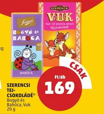 PENNY SZERENCSI TEJ- CSOKOLÁDÉ 20g ajánlat