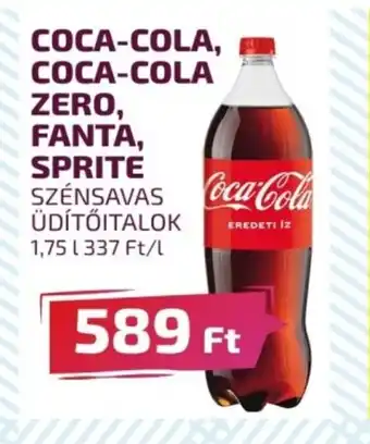 CBA COCA-COLA, COCA-COLA ZERO, FANTA, SPRITE SZÉNSAVAS Coca-Cola 1,75l ajánlat