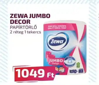 CBA ZEWA JUMBO DECOR PAPÍRTÖRLŐ 2 réteg 1 tekercs ajánlat