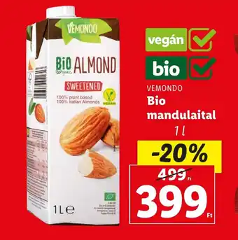 Lidl VEMONDO Bio mandulaital 1l ajánlat