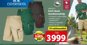 Lidl PARKSIDE® Férfi rövid munkásnadrág 1db ajánlat