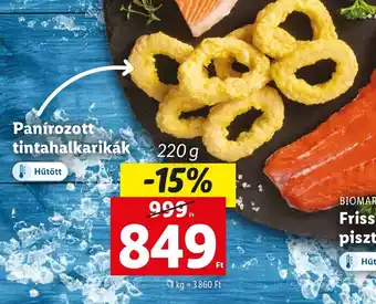 Lidl Panírozott tintahalkarikák 220g ajánlat