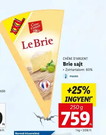 Lidl CHÊNE D'ARGENT Brie sajt 250g ajánlat