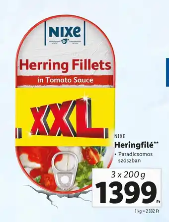 Lidl NIXE Heringfilé 3x200g ajánlat