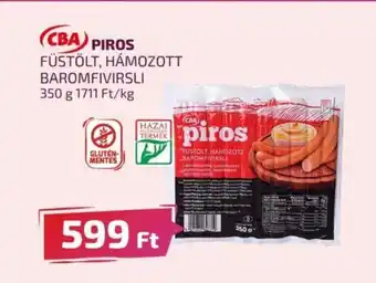 CBA PIROS FÜSTÖLT, HÁMOZOTT BAROMFIVIRSLI 350 g ajánlat