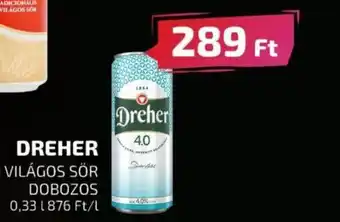 CBA DREHER 0,33l ajánlat