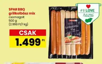 Spar SPAR BBQ grillkolbász mix 500g ajánlat