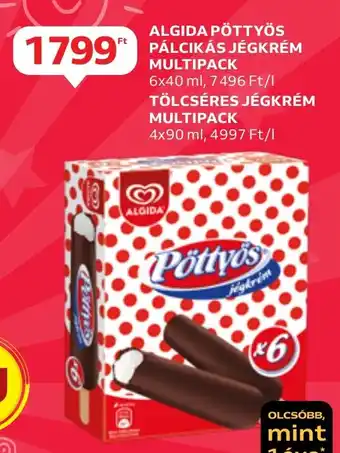 Auchan ALGIDA Pöttyös jégkrim MULTIPACK 6x40ml ajánlat