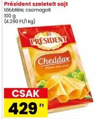 Spar Market Président szeletelt sajt 100g ajánlat