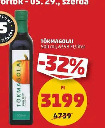 PENNY TÖKMAGOLAJ 500 ml ajánlat