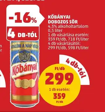 PENNY KŐBÁNYAI DOBOZOS SÖR 0,5l ajánlat