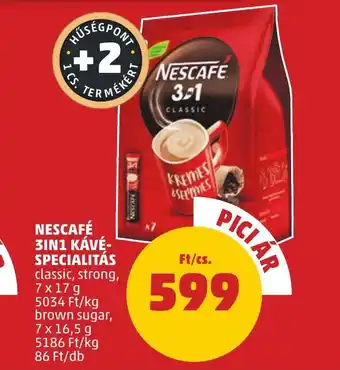 PENNY NESCAFÉ 3IN1 KÁVÉ- SPECIALITÁS 7x17g ajánlat