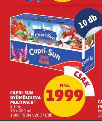 PENNY CAPRI-SUN GYÜMÖLCSITAL MULTIPACK 10x200ml ajánlat