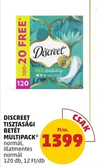 PENNY DISCREET TISZTASÁGI BETÉT MULTIPACK ajánlat
