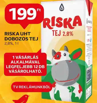 Auchan RISKA UHT DOBOZOS TEJ 1 l ajánlat