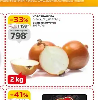 Auchan VÖRÖSHAGYMA 2 kg ajánlat