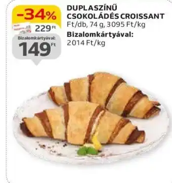 Auchan DUPLASZÍNŰ CSOKOLÁDÉS CROISSANT 74g ajánlat