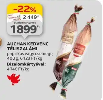 Auchan AUCHAN KEDVENC TÉLISZALÁMI 400g ajánlat