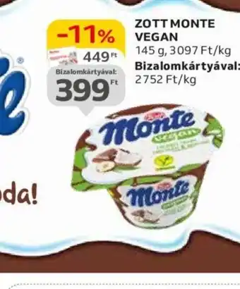 Auchan ZOTT MONTE VEGAN 145g ajánlat