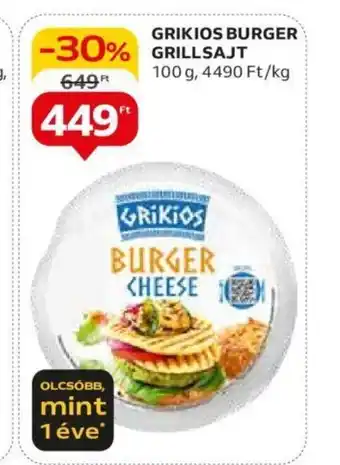 Auchan GRIKIOS BURGER GRILLSAJT 100g ajánlat