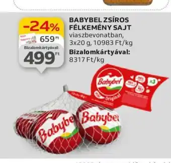 Auchan BABYBEL ZSÍROS FÉLKEMÉNY SAJT 3x20g ajánlat