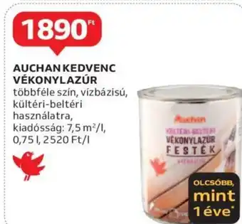 Auchan AUCHAN KEDVENC VÉKONYLAZÚR 0,75 l ajánlat