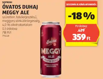 ALDI ÓVATOS DUHAJ MEGGY ALE 0,5 l ajánlat