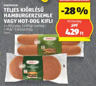 TELJES KIŐRLÉSŰ HAMBURGERZSEMLE VAGY HOT-DOG KIFLI 4 x 90g