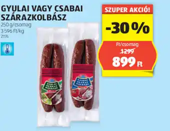 ALDI GYULAI VAGY CSABAI SZÁRAZKOLBÁSZ 250g ajánlat