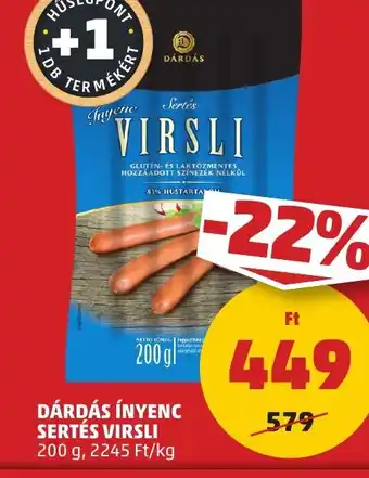 PENNY DÁRDÁS ÍNYENC SERTÉS VIRSLI 200 g ajánlat