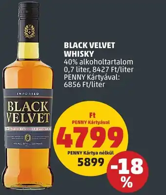 PENNY BLACK VELVET WHISKY 0,7 liter ajánlat
