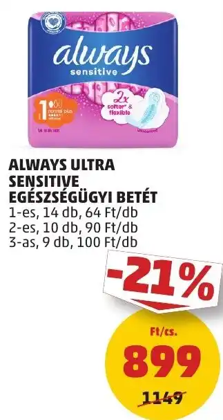 PENNY ALWAYS ULTRA SENSITIVE EGÉSZSÉGÜGYI BETÉT ajánlat