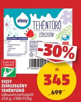 SISSY ZSÍRSZEGÉNY TEHÉNTÚRÓ 250g