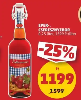 PENNY EPER-, CSERESZNYEBOR 0,75 liter ajánlat