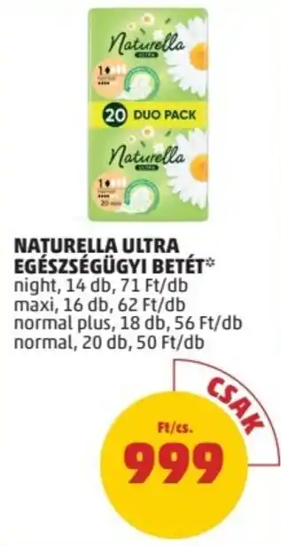 PENNY NATURELLA ULTRA EGÉSZSÉGÜGYI BETÉT ajánlat
