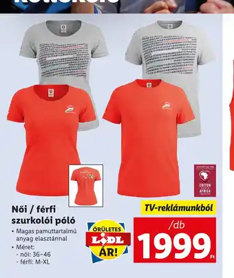 Lidl Női / férfi szurkolói póló 1db ajánlat