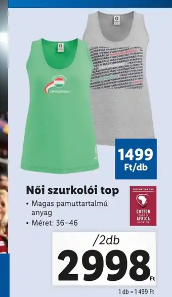 Lidl Női szurkolói top 2db ajánlat